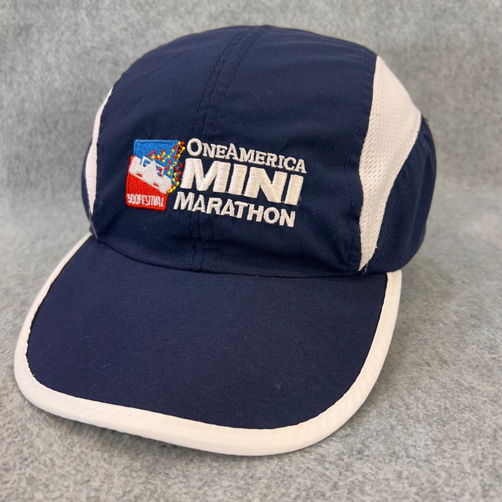 OneAmerica Mini Marathon Men Blue Leslie Jordan‎ Running Hat Mesh 5 Panel OSFM